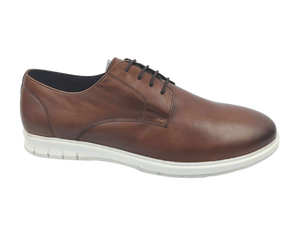 Zapatos Oxford de Vestir para Hombre, de Cuero Genuino Marrón, con Cordones, Punta Redonda, Entresuela Acolchada de EVA, Suela de Goma, para Oficina, Carrera, Todas las Temporadas - Product Image 1