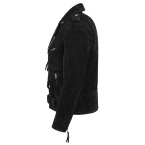 Custom 100% Genuine Cow <b>Suede</b> Leather Biker <b>Jacket</b> Mens BRANDO Rocker Motorcycle Leather <b>Jacket</b> Premium Quality Hardware YKK Zip - Product Image 3