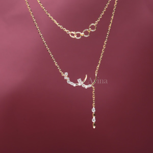 Colgante en Forma de Y Asimétrico con Diamante Cultivado en Laboratorio Certificado por IGI en Oro Amarillo/Blanco y Rosa de 14K |   Joyería Moderna de Diamantes Finos - Product Image 3