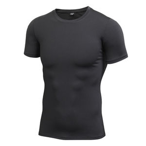 Camisetas de compresión Cool Dry para hombre, de manga corta, para entrenamiento, con diseño de logotipo, deportivas, para correr y fitness. - Product Image 1