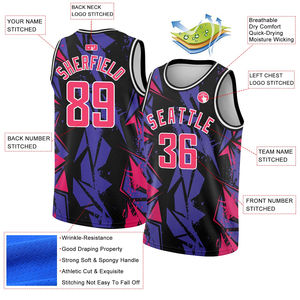 Nuevo Diseño de Uniforme de Baloncesto Transpirable con Apliques, Impresión por Transferencia de Calor de Alta Calidad, Tallas Grandes, Verano, Universidad - Product Image 2