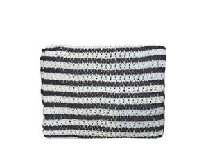 Tela de encaje de ganchillo peinado a rayas en marrón oscuro y beige, transpirable y ligera, ideal para vestidos de mujer y niña. - Product Image 4