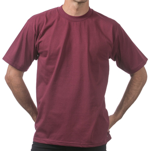 T-shirt Homme Bordeaux à Manches Courtes Col Rond Coupe Droite Décontracté en Jersey Tricoté 100% Coton Couleur Unie Design Uni 2026 - Product Image 1