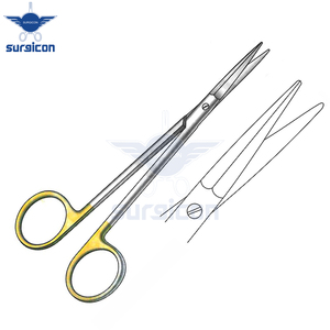 Ciseaux chirurgicaux Peck-Joseph 14 cm (5-1/2 pouces) à lame droite et arrondie en carbure de tungstène doré TC, précision en acier inoxydable - Product Image 5