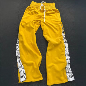 Men's Regular Fit Casual <b>Flared</b> <b>Sweatpants</b> Midweight Cotton Mid Waist Elastic Waist Eco-Friendly Breathable OEM Service - Product Image 6