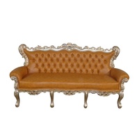 Juego de Sofás Barroco Estilo Francés, Juego de Sofás para Sala de Estar, Mesa de Centro y Sofá de Madera Maciza para Muebles de Sala de Estar Antiguos y Hoteles