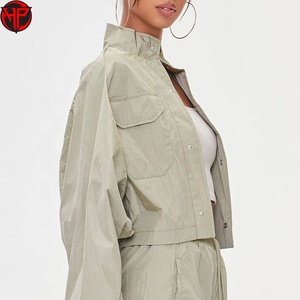 Survêtement décontracté pour femmes, 2 pièces, haut zippé et pantalon à taille élastique, coupe-vent pour femmes - Product Image 3