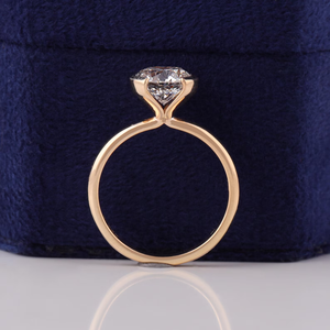 Anillo de compromiso de diamante cultivado en laboratorio con corte brillante redondo en oro rosa, estilo clásico para mujer - Product Image 6