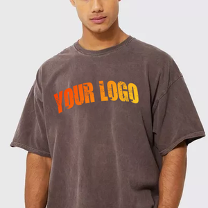 T-shirt unisexe surdimensionné en coton pas cher avec impression personnalisée du logo 2026, transferts thermiques et broderies pour hommes - Product Image 6