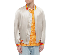 Blouson bomber en satin pour homme avec logo personnalisé, style vintage streetwear, blouson bomber d'hiver rembourré