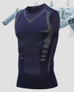 HAWK SPORTS INDUSTRIES Débardeur de compression en polyester tricoté pour homme, col rond, couleur unie, séchage rapide, sans manches, pour le sport et l'entraînement en salle de sport - Product Image 4