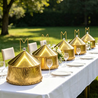 Plat de service chauffant de luxe en acier inoxydable doré 9L, idéal pour cafétéria, hôtel, réception de mariage - Vente chaude