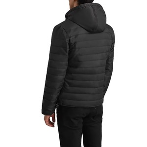 Veste matelassée à capuche personnalisée en toile imprimée avec fermeture éclair, coupe-vent, logo, manteau d'hiver chaud pour homme, vêtement d'extérieur - Product Image 1