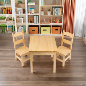 Vente en gros Table d'étude en bois réglable en hauteur et ensemble de 4 chaises faciles à essuyer Fabriqué au Vietnam pour bébés et enfants - Product Image 1