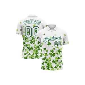 เสื้อยืดแขนสั้นสีชมพูผ้าฝ้ายเจอร์ซีย์ 100% เป็นมิตรกับสิ่งแวดล้อมสำหรับผู้ชาย แต่งขอบสีเขียว ปักชื่อ หมายเลข และโลโก้ทีมตามสั่ง - Product Image 5