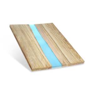 Plateau de service rustique en bois d'acacia et résine, fait main, durable, planche à découper pour charcuterie, fromages, pains artisanaux, fruits - Product Image 1