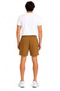 Pantalones Cortos Cargo Color Camel para Hombre, Ligeros, de Verano, Cintura Elástica, Casuales, para Exteriores, con Bolsillos con Cremallera, Deportivos - Product Image 4