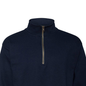 Sudadera Azul Marino para Hombre en Tela de Algodón con Forro Polar, Cuello y Mangas Personalizados con Cuello Alto 1/4, Modelo AI-SS-015 - Product Image 4