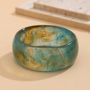 Brazaletes de Resina Hechos a Mano con Impresión Digital, Teñido Liso, Accesorios de Moda Premium para Mujer, Marca TCE, Venta al Por Mayor, Exportación, 80g - Product Image 1