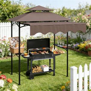 Pavillon de barbecue extérieur marron, auvent et pergola - Product Image 2