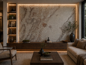 Revêtement mural fin en ardoise flexible en pierre naturelle blanche S pour applications décoratives intérieures et extérieures - Product Image 1