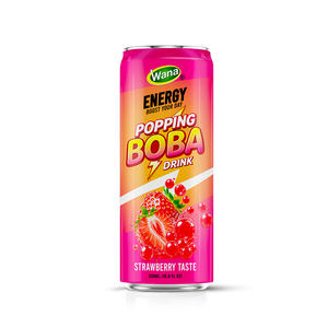 Wana Popping Boba Energy Drink Peach Flavored 320ML Can Ready to Drink 24 Pack - Product Image 6