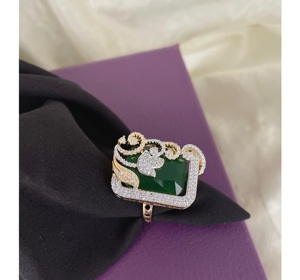 แหวนทองเหลืองประดับเพทายสไตล์อเมริกัน ดีไซน์น่ารัก ประดับด้วยหินวิบวับ สำหรับผู้หญิงและเด็กผู้หญิง เหมาะสำหรับงานแต่งงาน โอกาสพิเศษ และเป็นของขวัญ - Product Image 1