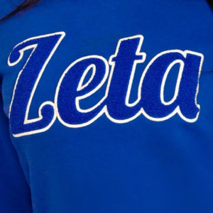 Zeta Phi Beta Chenille Hiver/Automne Imprimé sur le devant Femme Bleu Zeta Script Lettres grecques Sororité Décontracté 100% Coton - Product Image 3