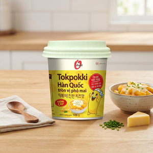 Tokpokki coréen 105g - Gâteau de riz instantané Tokpokki - Saveur riche au fromage - Non piquant |   Vente en gros et OEM O'food - Product Image 4