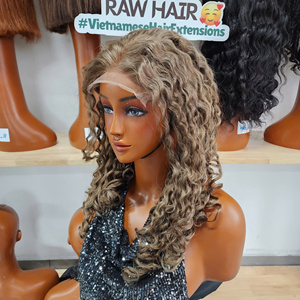 100% Vietnamese Human Hair <b>Wig</b> Burmese Curly HD lace <b>Wig</b> Double Drawn Single Donor Cap <b>Black</b> Women Transparent for Lace - Product Image 4