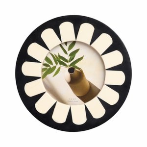 Round Resin and bone inlay photo <b>Frame</b> With MDF Base Luxury Flower <b>Design</b> Handmade <b>Wall</b> Mount Decor Made In India - Product Image 1