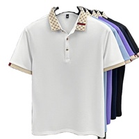 Polo de marca de lujo de manga corta para hombre, novedad de verano, top de mezcla de algodón con cuello abatible, diseño jacquard, camiseta de moda informal