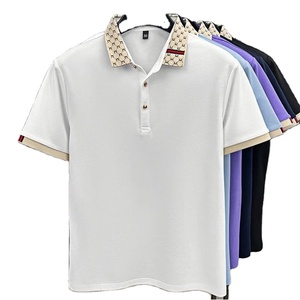 Polo de marca de lujo de manga corta para hombre, novedad de verano, top de mezcla de algodón con cuello abatible, diseño jacquard, camiseta de moda informal - Product Image 1