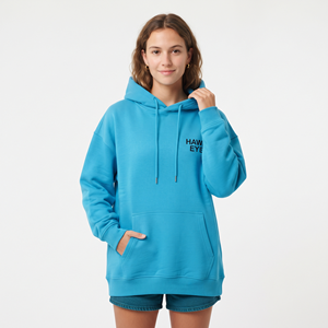 Sudadera con Capucha Oversize de Algodón para Mujer, Color Cielo, Transpirable, Hombros Caídos, Personalizable, Tendencia 2026 - Product Image 2