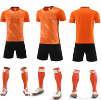 Ensemble de tenues de football personnalisées en gros pour jeunes, maillots de football en maille polyester, kits de football, uniformes de football