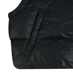 Blouson matelassé noir à col montant, fermeture éclair, coupe-vent, épais, pour l'hiver, avec logo brodé sur le devant, coupe décontractée - Product Image 3