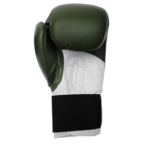 Guantes de Boxeo de Cuero PU Transpirables Personalizables Verde Blanco Negro Cierre con Cordones Correa de Muñeca Ajustable Entrenamiento Unisex para Adultos - Product Image 3