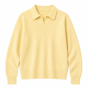 Pull à col en laine/cachemire pour homme, anti-rides, respirant, léger, décontracté, pour affaires, manches longues, OEM ODM personnalisé - Product Image 1