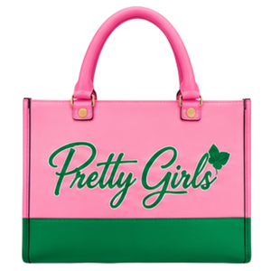 Sac fourre-tout élégant vert rose AKA pour femme, inspiré des sororités, avec motif graphique lettres, sac à main à bandoulière pour le quotidien - Product Image 1