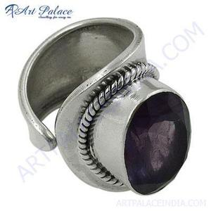 Art Palace 925 Silver Plated Amethyst Gemstone Ring Bohemian Style Unisex Jewelry <b>Gift</b> for Daily Wear - Product Image 2