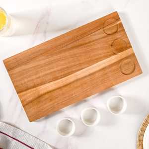 Nouveau Plateau Décoratif en Bois Simple pour Salades de Fruits, Snacks ou Fruits Secs, Thé, Café – Plateaux de Service Personnalisés en Bois pour la Maison - Product Image 1