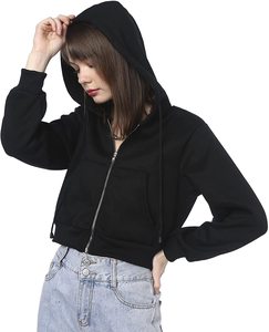 Wholesale Price Pakistan Manufacturer Crop <b>Top</b> Hoodie Pullover Style Unique Design Good Quality Women Crop <b>Top</b> Hoodie - Product Image 1