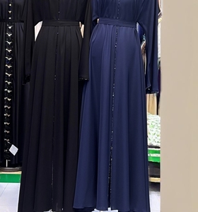 Wholesale Umbrella Abaya Stone Work Handmade Sequined Arabic Dubai Style Full Flare Nida Fabric Evening Party Dress - Product Image 5