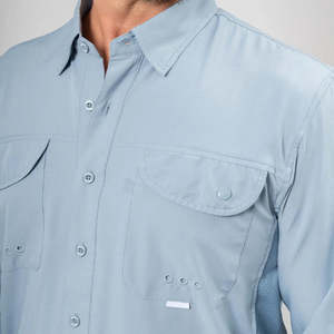 Chemise de pêche pour homme à manches longues, anti-rides, séchage rapide, respirante, imperméable, ventilée, polyester-spandex, protection UPF 50+ - Product Image 3