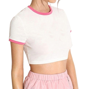 <b>Women</b> <b>Black</b> Ribbed Crop T-<b>Shirt</b> Slim Fit Short Sleeve Streetwear Tank Top OEM Private Label <b>Women's</b> <b>Shirts</b> - Product Image 1