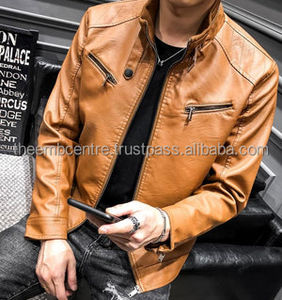Blouson en cuir avec logo sur mesure pour hommes OEM Service Blouson d'hiver à fermeture éclair pour hommes Blouson en cuir pour hommes - Product Image 3