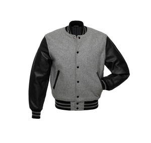 Hot Selling High Quality <b>Men</b> Wool Varsity <b>Jacket</b> Cool Style <b>Long</b> Winter Baseball Bomber Leather <b>Jacket</b> Stand Collar Letter - Product Image 1