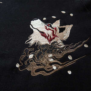 Oversized Hooded <b>Sweatshirt</b> Men Chinese Style Embroidery Floral Pocket Casual Autumn Streetwear Regular Fit 100% Cotton - Product Image 3