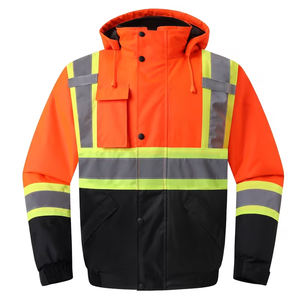 Chaqueta de Invierno de Alta Visibilidad y Calidad Superior con Cinta Reflectante de 5cm, Impermeable, Resistente al Viento, Ecológica, con Capucha y Logotipo Frontal para Adultos - Product Image 3