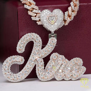Luxury " KIRA " <b>Name</b> Moissanite Diamond Pendant 925 Sterling Silver Rose Gold Plated <b>Custom</b> Script Letter Hip Hop Bling <b>Necklace</b> - Product Image 2